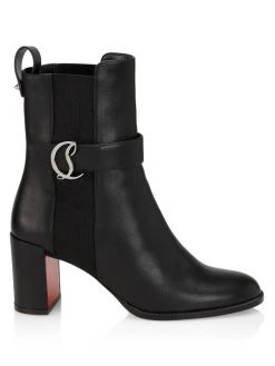 Christian Louboutin Leather 70 Chelsea Booties Black