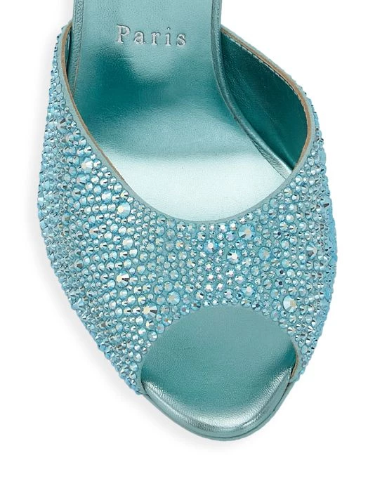 Christian Louboutin Dolly 100 Crystal-Embellished Leather Mules - Image 4