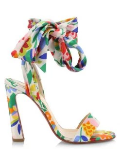 Christian Louboutin Crosse Du Desert 100 Silk Tie Sandals