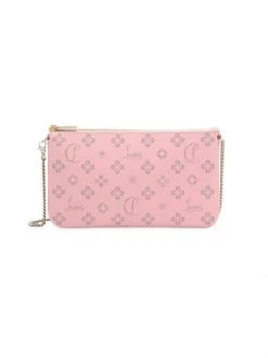 Christian Louboutin Loubila Perforated Leather Pouch-On-Chain Lilac Smoke Lilac Smoke