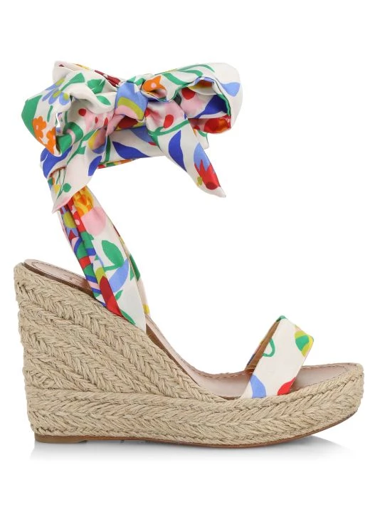 Christian Louboutin Monica Du Desert 120 Floral Wedge Sandals