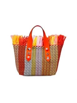 Christian Louboutin Small Frangibus Straw Fringe Tote