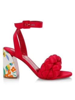 Christian Louboutin Brio 85 Braided Satin Ankle-Strap Sandals