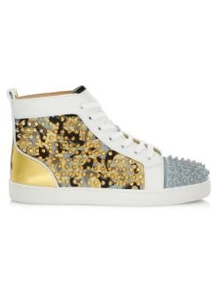 Christian Louboutin Louis Orlato Spiked High-Top Sneakers For Men