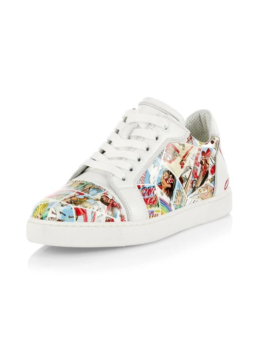 Christian Louboutin Fun Vieira Comic-Print Low-Top Sneakers - Image 2
