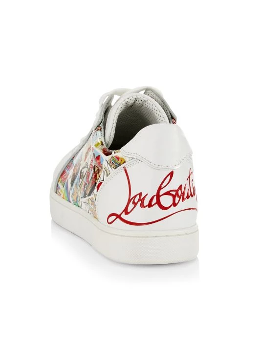 Christian Louboutin Fun Vieira Comic-Print Low-Top Sneakers - Image 3