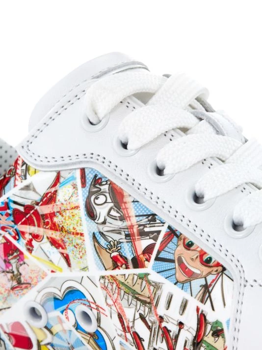Christian Louboutin Fun Vieira Comic-Print Low-Top Sneakers - Image 6