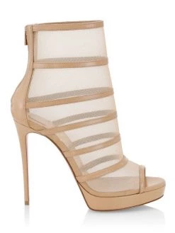Christian Louboutin Doux 120 Voile Mesh Booties