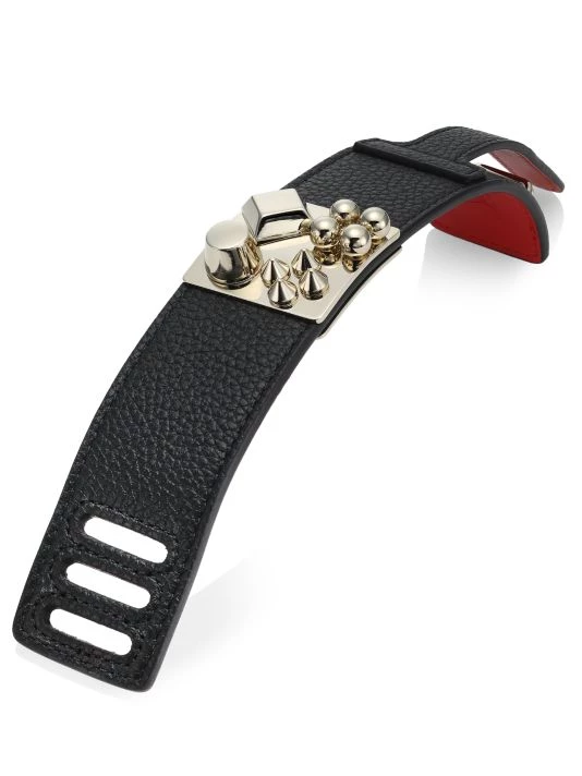 Christian Louboutin W Carasky Leather Bracelet Black Gold - Image 3