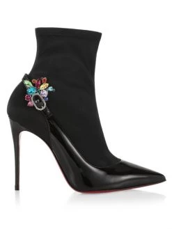 Christian Louboutin Jessie 100 Joli Crystal-Embellished Booties