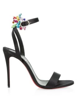 Christian Louboutin Goldie Joli 100 Embellished Satin Sandals