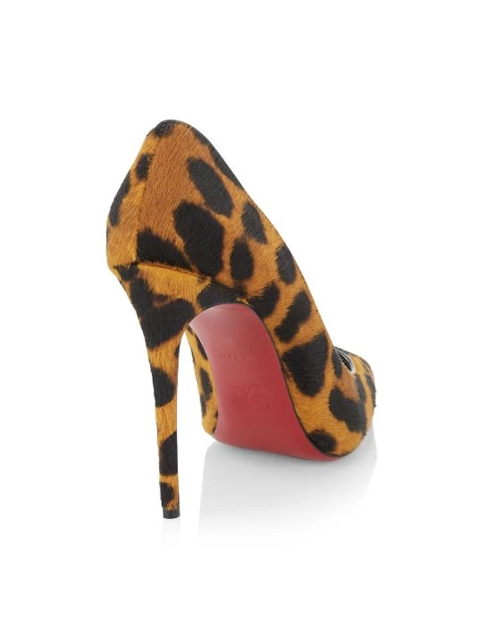 Christian Louboutin Kate 100 Leopard-Print Calf Hair Pumps - Image 3
