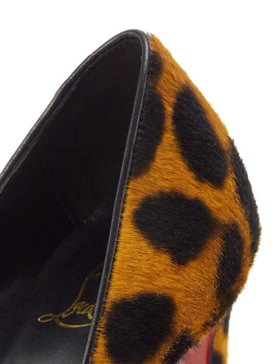 Christian Louboutin Kate 100 Leopard-Print Calf Hair Pumps - Image 6