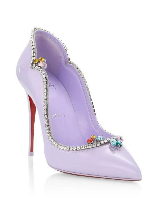 Christian Louboutin Chick Queen 100 Patent Leather Pumps Rosy - Image 2
