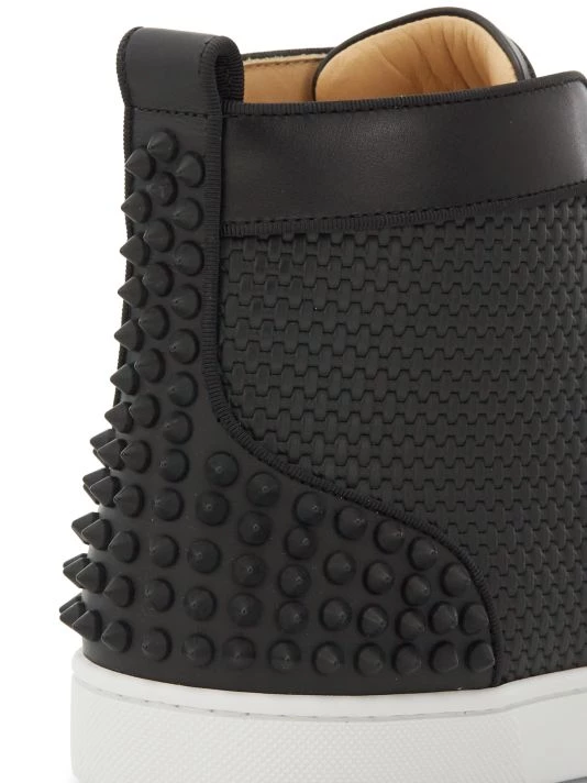 Christian Louboutin Lou Spikes 2 Woven Leather High-Top Sneakers For Men - Image 6