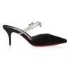 Christian Louboutin Planet Queen 70 Suede Crystal-Embellished Mules