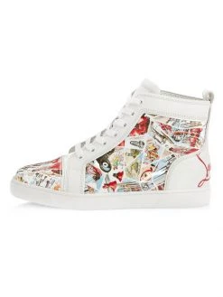 Christian Louboutin Fun Louis Comic-Print High-Top Sneakers