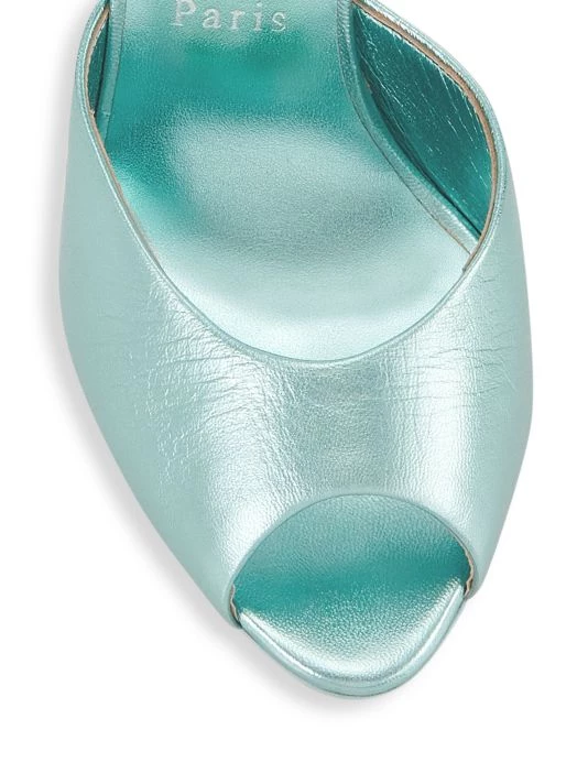 Christian Louboutin Me Dolly 100 Metallic Leather Mules Lilac Smoke - Image 4