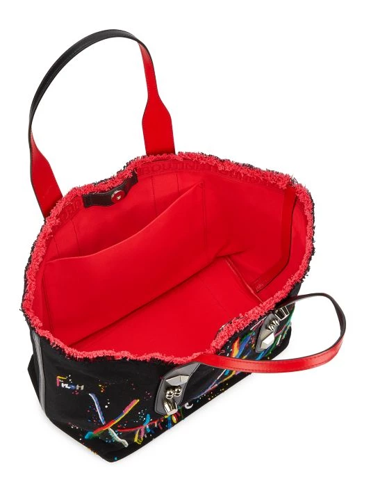 Christian Louboutin Medium Frangibus Embroidered Canvas Tote - Image 3