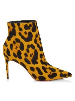 Christian Louboutin So Kate 85 Leopard-Print Calf Hair Booties