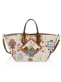 Christian Louboutin Greekaba Embroidered Canvas Tote