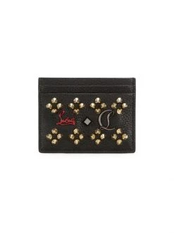 Christian Louboutin Kios Loubi Sky Leather Studded Wallet Black Multi
