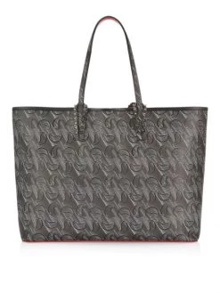 Christian Louboutin Cabata Printed Leather Tote Grey