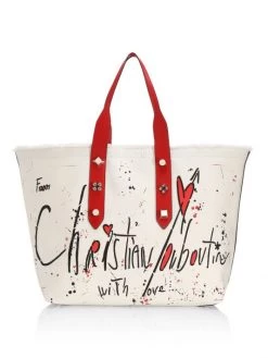 Christian Louboutin Frangibus Print Toile Tote Ivory