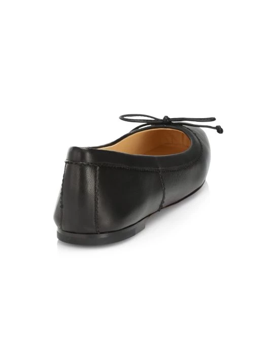 Christian Louboutin Mamadrague Square-Toe Leather Ballet Flats Fennec - Image 3