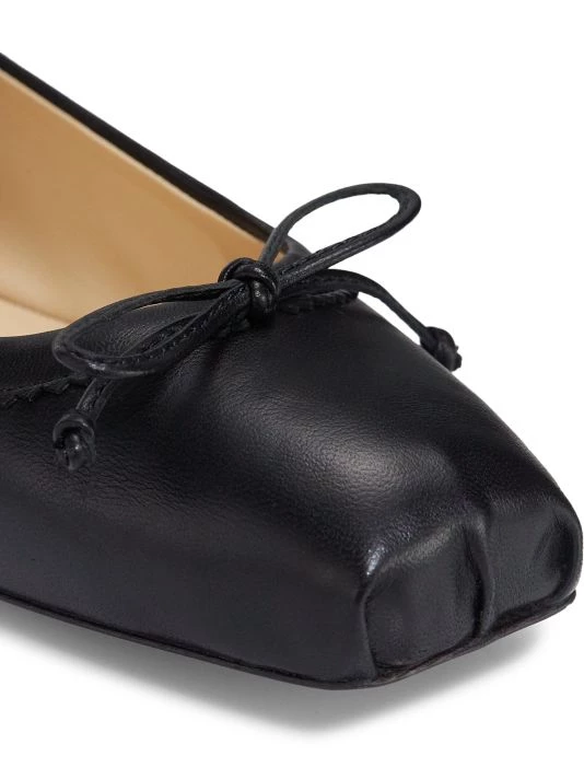Christian Louboutin Mamadrague Square-Toe Leather Ballet Flats Fennec - Image 6