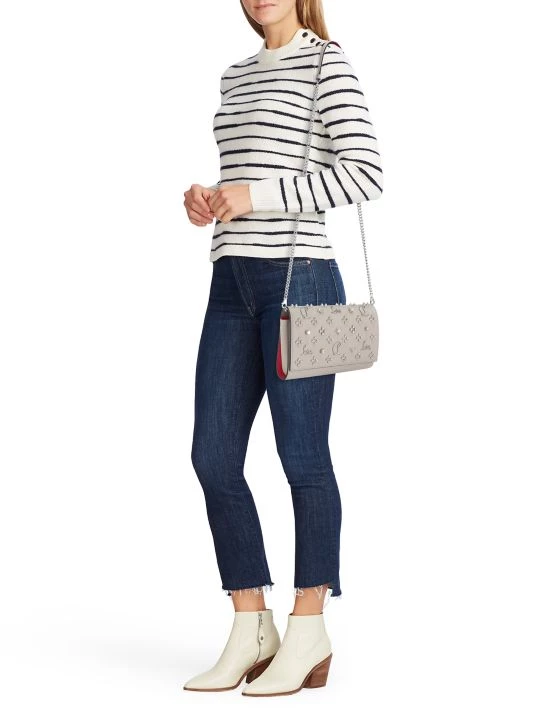 Christian Louboutin Paloma Studded Leather Clutch Biscotto Multi - Image 2