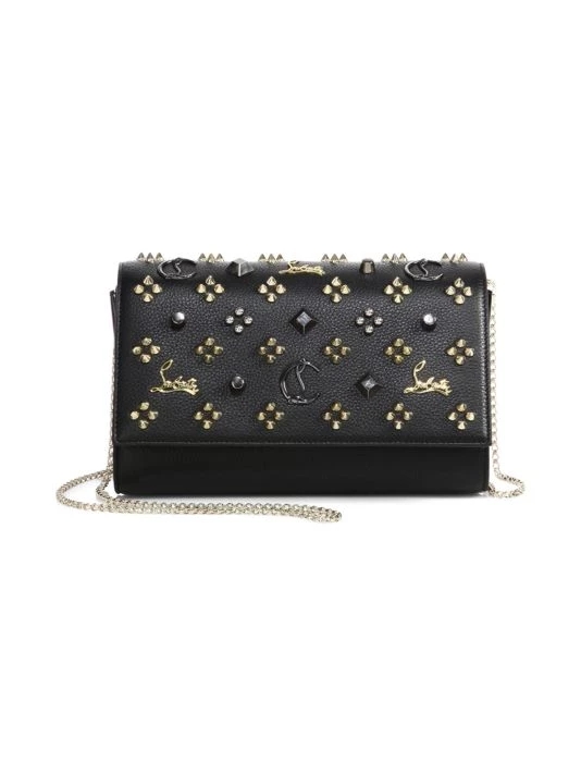 Christian Louboutin Paloma Studded Leather Clutch Biscotto Multi - Image 4