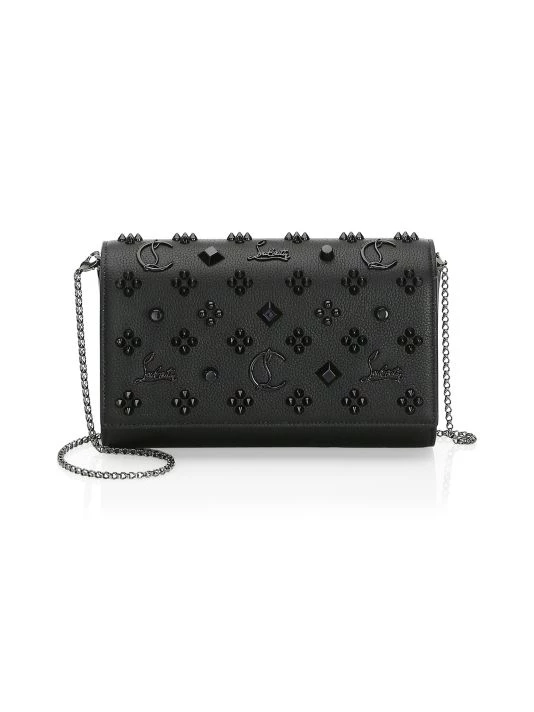 Christian Louboutin Paloma Studded Leather Clutch Biscotto Multi - Image 5