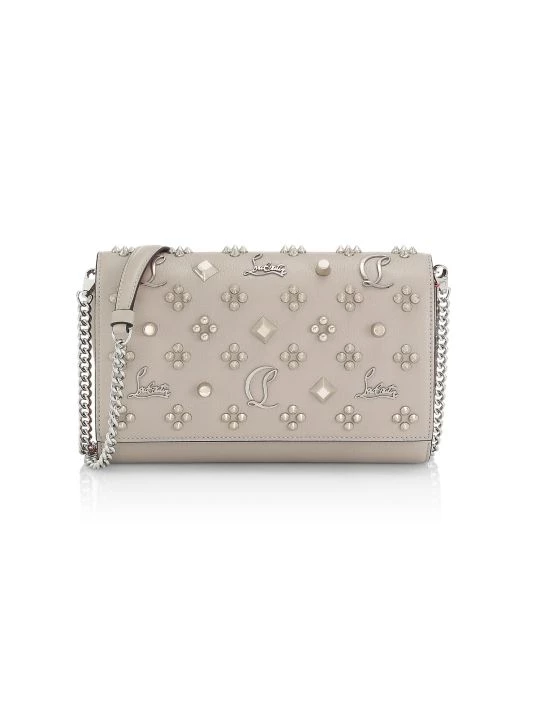 Christian Louboutin Paloma Studded Leather Clutch Biscotto Multi - Image 6