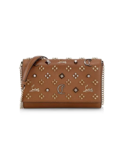 Christian Louboutin Paloma Studded Leather Clutch Biscotto Multi - Image 7