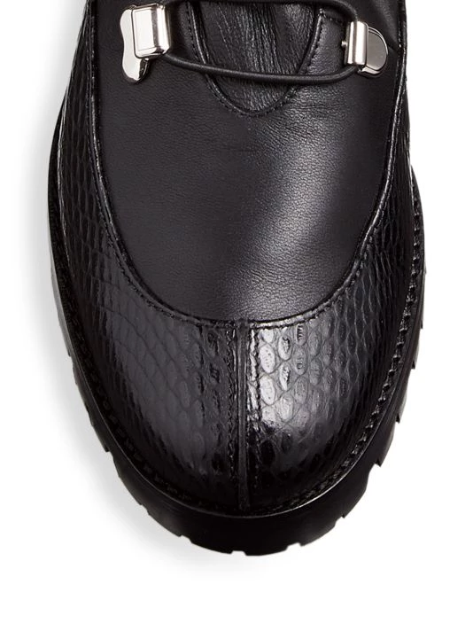 Christian Louboutin Horse Chain-Trimmed Leather Combat Boots - Image 4