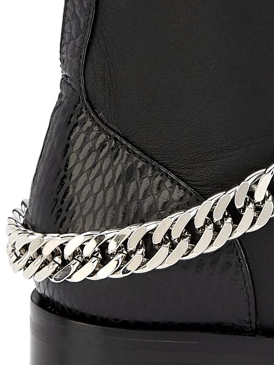 Christian Louboutin Horse Chain-Trimmed Leather Combat Boots - Image 6