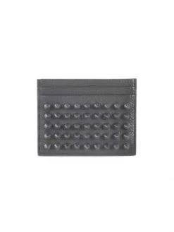 Christian Louboutin Kios Spiked Leather Card Case For Men Smoky