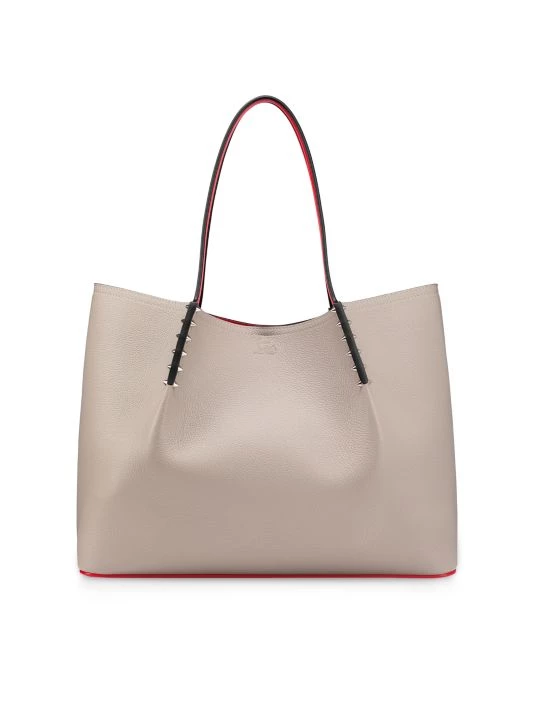 Christian Louboutin Large Cabarock Spiked Leather Tote Black