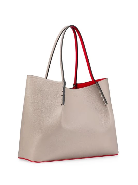 Christian Louboutin Large Cabarock Spiked Leather Tote Black - Image 3