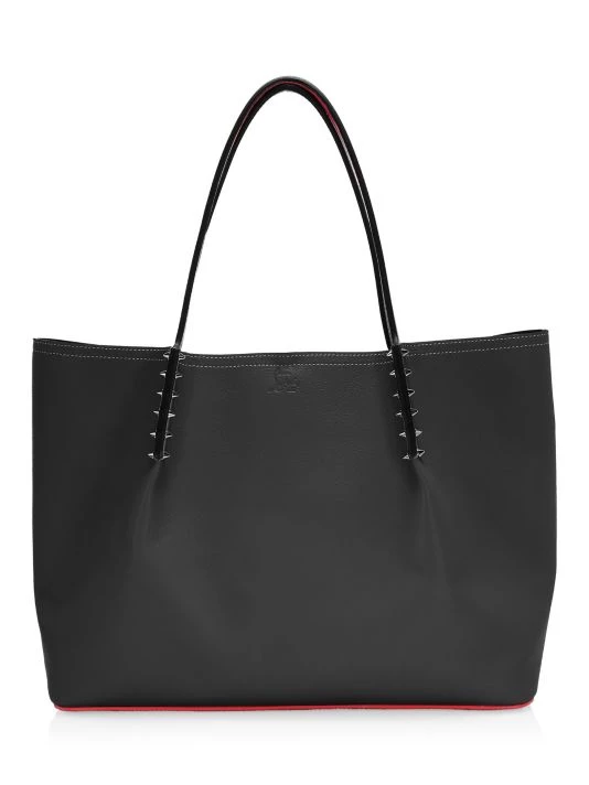 Christian Louboutin Large Cabarock Spiked Leather Tote Black - Image 6