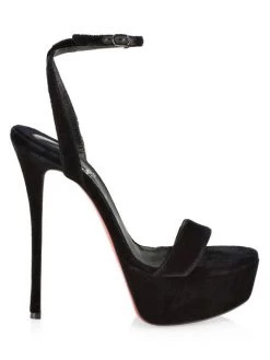Christian Louboutin Loubi Queen 150 Velvet Platform Pumps
