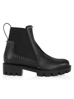 Christian Louboutin Out Lina Spike Lug-Sole Ankle Boots