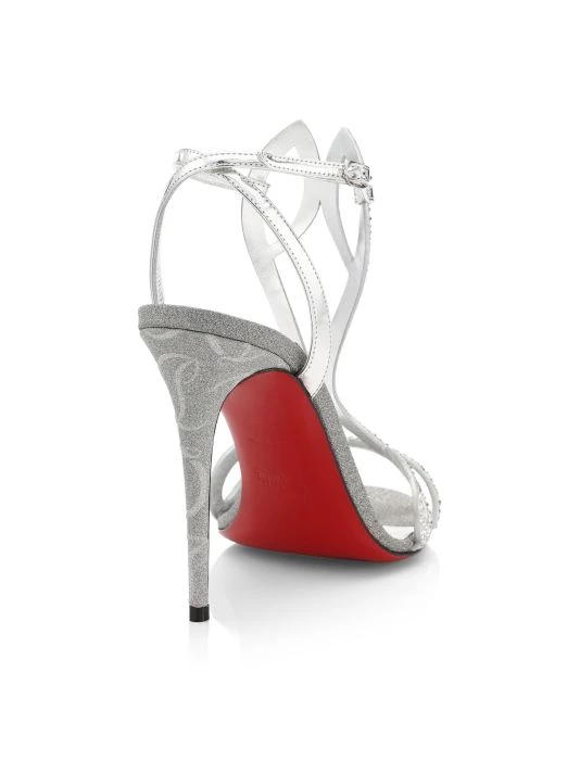 Christian Louboutin Double L 100 Crystal-Embellished Glitter Sandals - Image 3