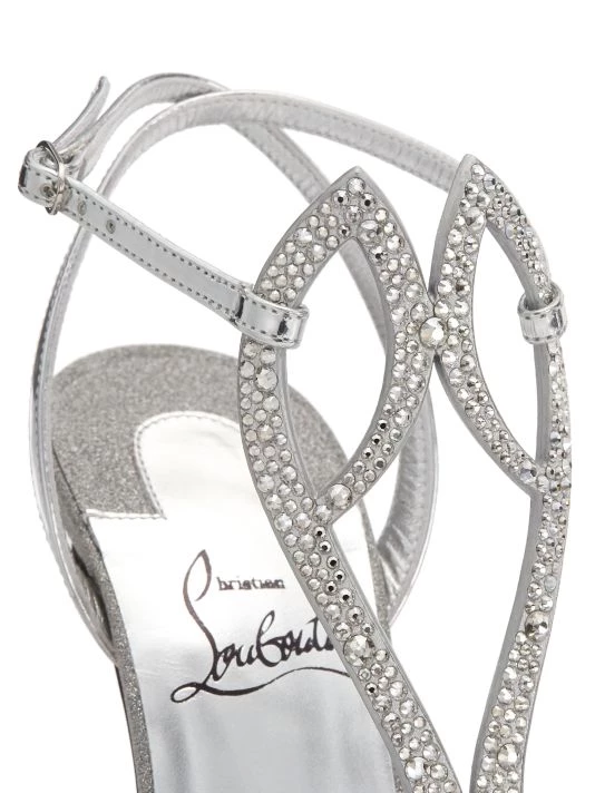 Christian Louboutin Double L 100 Crystal-Embellished Glitter Sandals - Image 6
