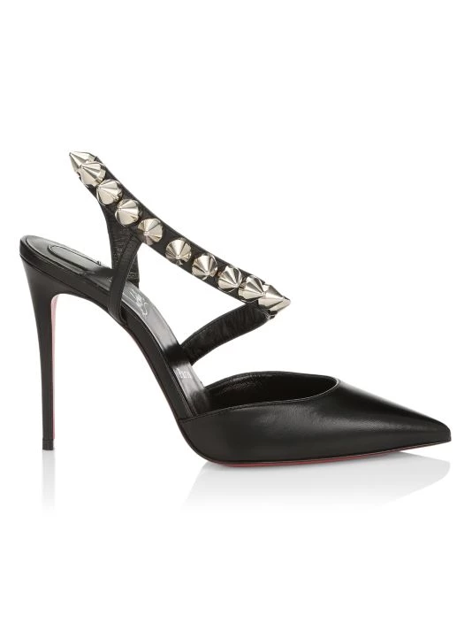 Christian Louboutin Spikita 100 Slingback Pumps Bianco - Image 7