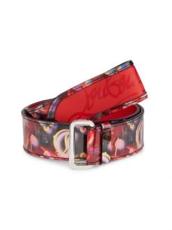 Christian Louboutin Loubi Patent Leather Belt For Men