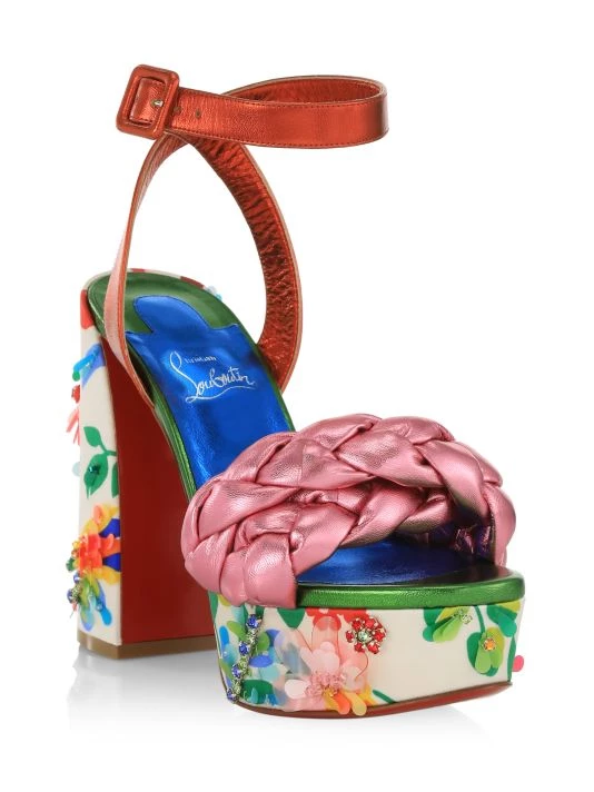 Christian Louboutin Movida Brio 130 Printed Platform Sandals - Image 2