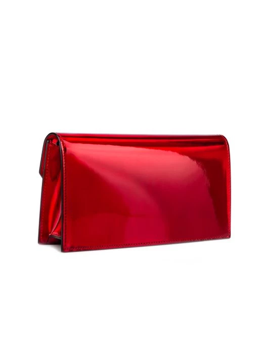 Christian Louboutin Loubi54 Psychic Patent Leather Clutch-On-Strap Bianco Gold - Image 5