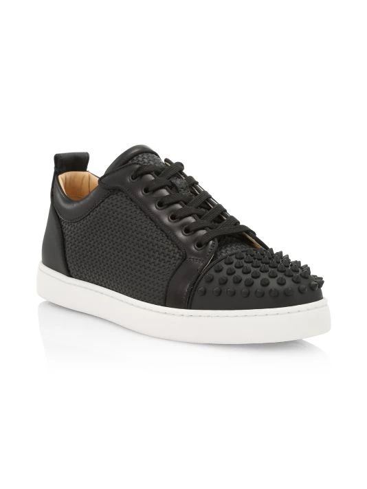 Christian Louboutin Louis Junior Spikes Orlato Woven Leather Low-Top Sneakers For Men - Image 2